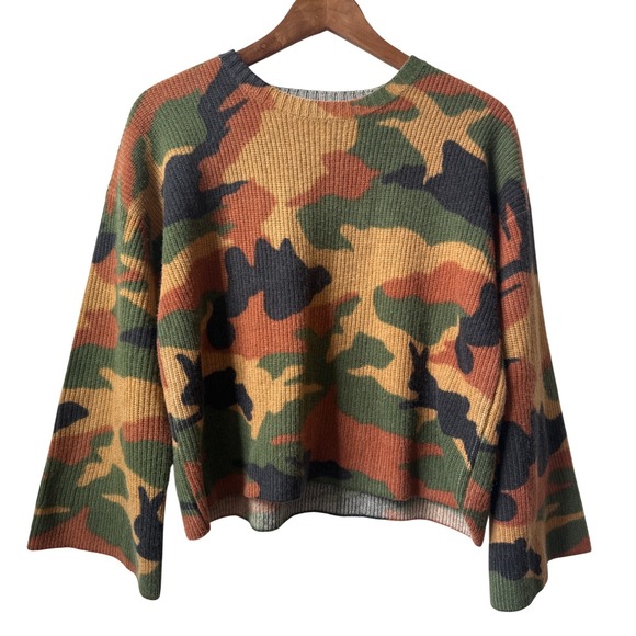 Madewell Merino Wool Camo Wide Sleeve Sweater J9840 XXS New With Tags - Picture 4 of 7